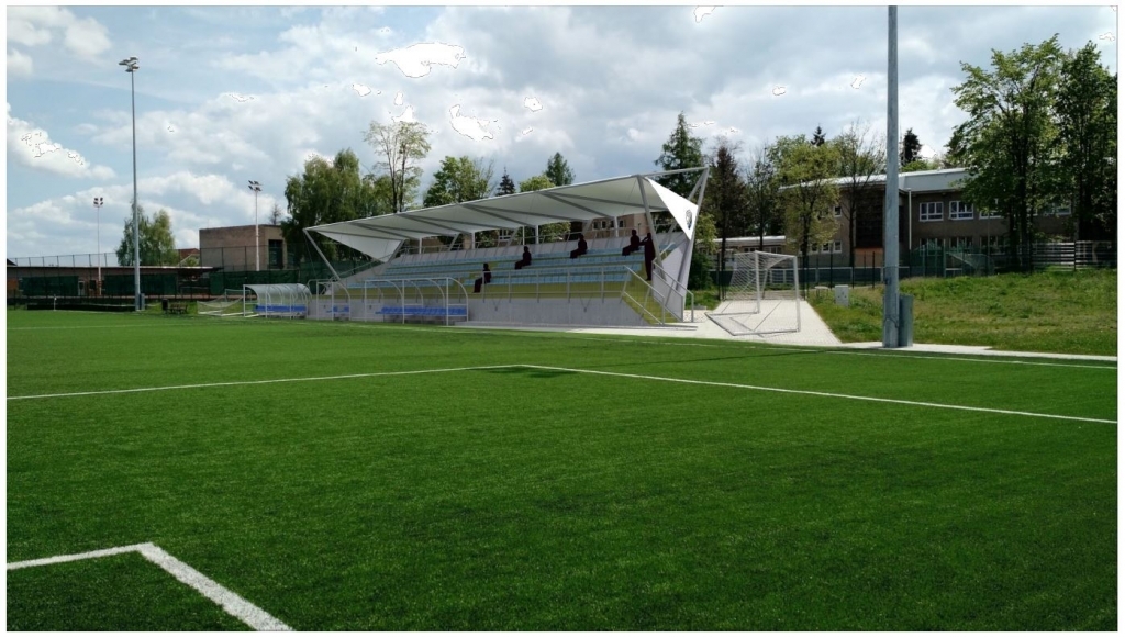 Tribúna tréningového ihriska - FK Poprad - Veľká